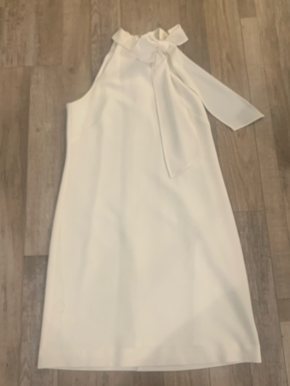 Vince Camuto Ivory Halter Tie-Neck Dress
